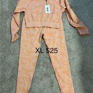 Orange camo workout set